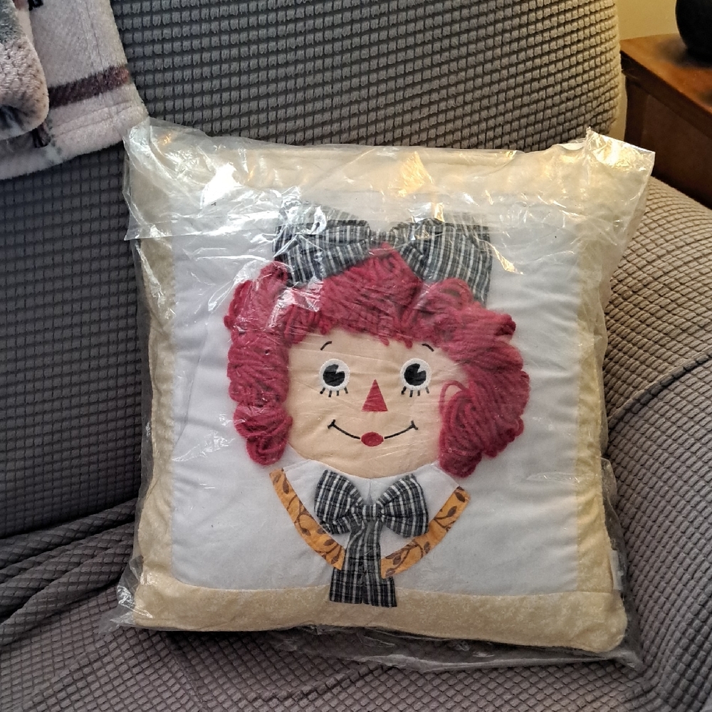 Vintage Raggedy Ann Quilted Pillow Sham
